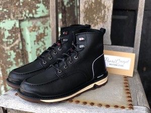 black wedge work boots