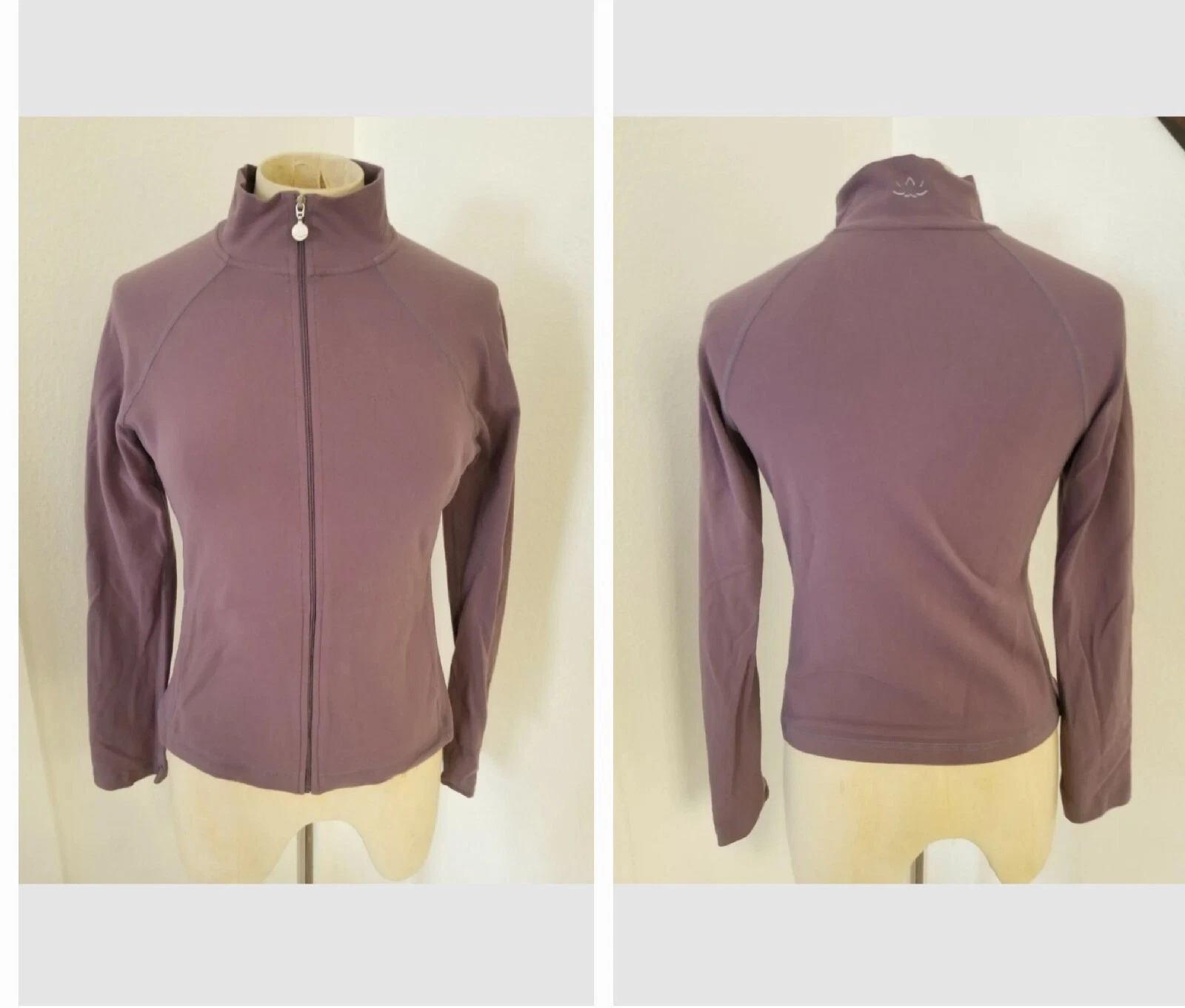 beyond-yoga zip up athletic full zip logo jacket