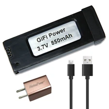 MaximalPower 850mAh Battery & USB Cable Adapter for Eachine E58 Quadcopter Drone