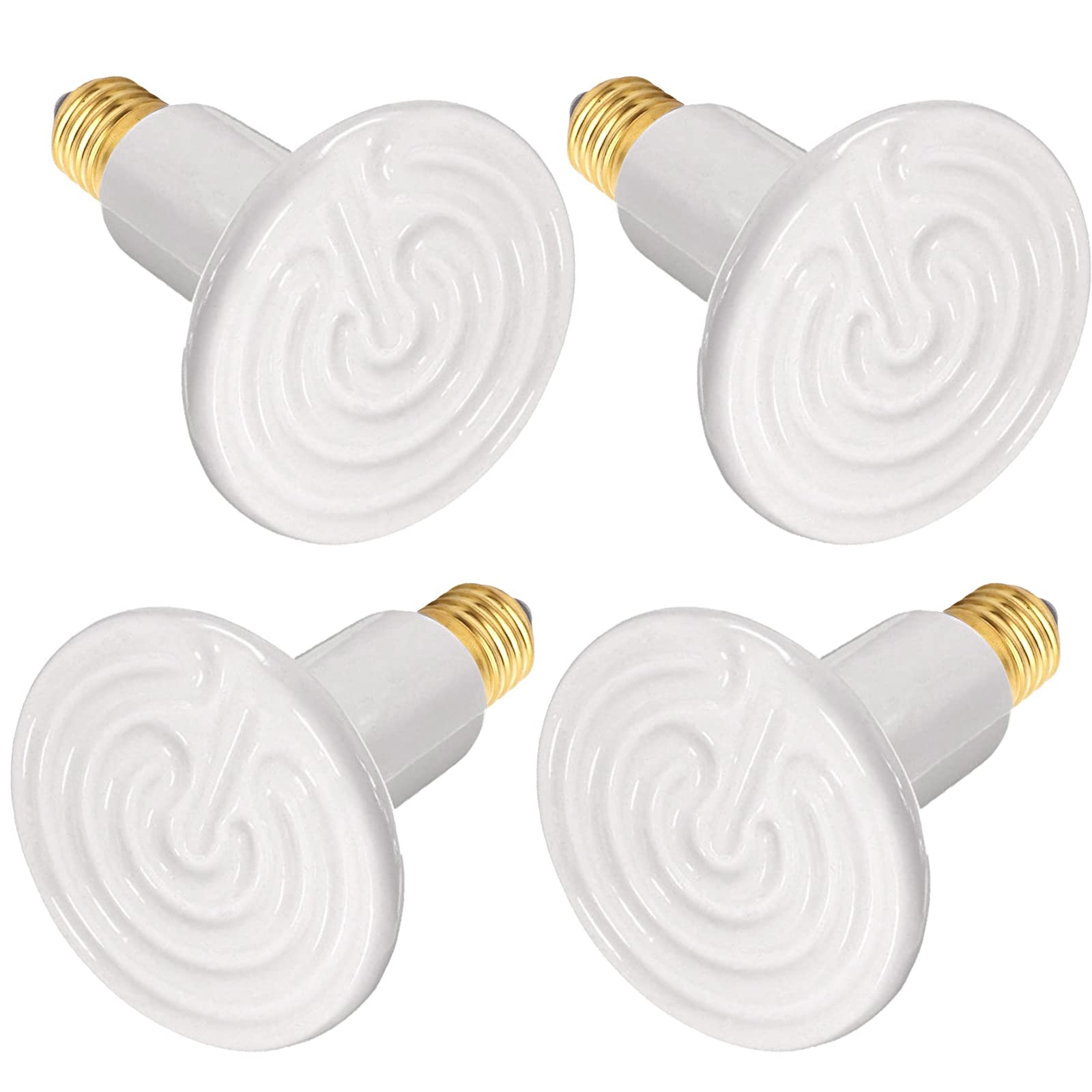 WUHOSTAM 100W 4 Pack Ceramic Heat Lamp White Infrared Heater Emitter Bulbs No...