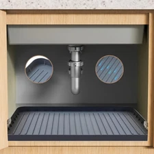 Durable Silicone Under-Sink Mat - Waterproof Drip Tray Liner For Kitchen & Bathr