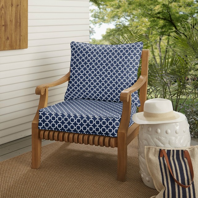 Havenside Home Butler Floral Navy 60 Inch Indoor Outdoor Corded