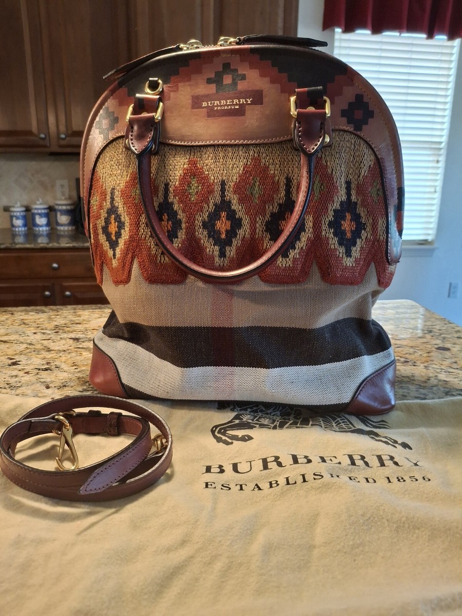 【SALE】BURBERRY PRORSUM ハンドバッグ Burberry Prorsum Tapestry Hand Painted Kilim Satchel Leather