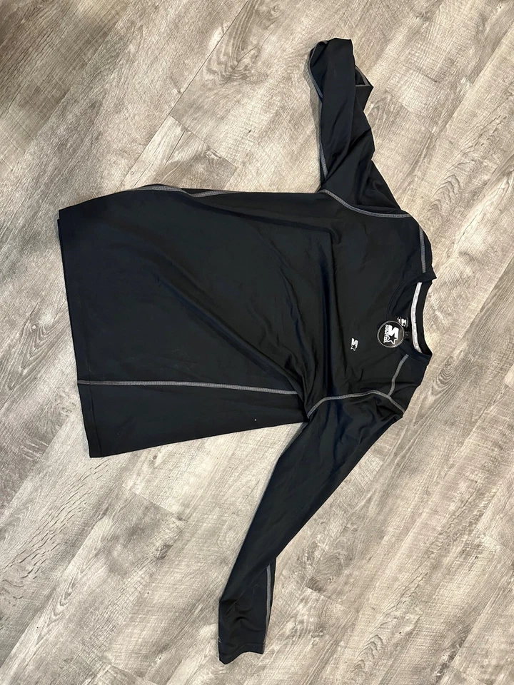 Camiseta Atlética Starter Para Hombre Negra Manga Larga Compresión Ligera X-Grande Foto 3 de 3