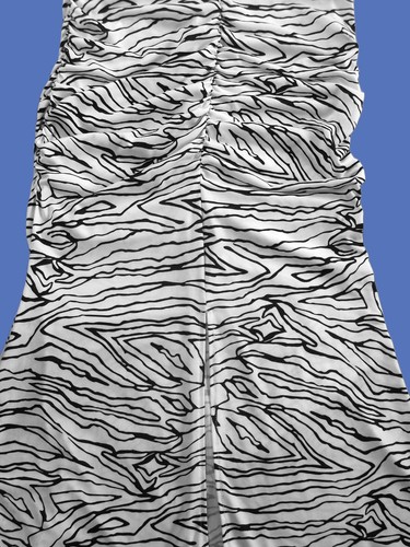 ASOS black & white zebra print long sleeve bodycon maxi fishtail dress 12-14! - Picture 5 of 9