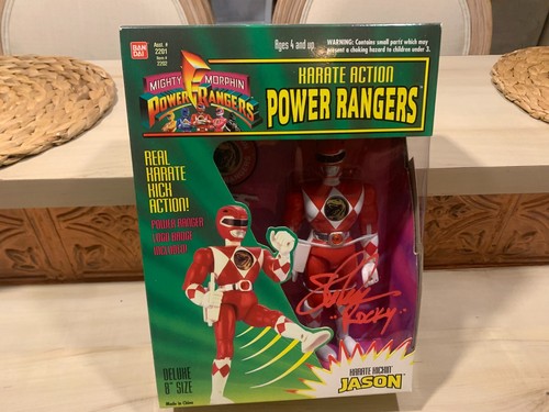 1996 Vintage BANDAI Karate Action Jason Red Power Ranger AUTOGRAPHED ...