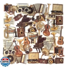 Doraking 40PCS Musical Instruments Decals, Aesthetic Stickers for Music Room 