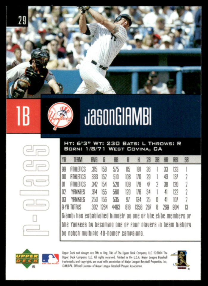 2004 Upper Deck r-class #29 Jason Giambi - Image 2 of 2