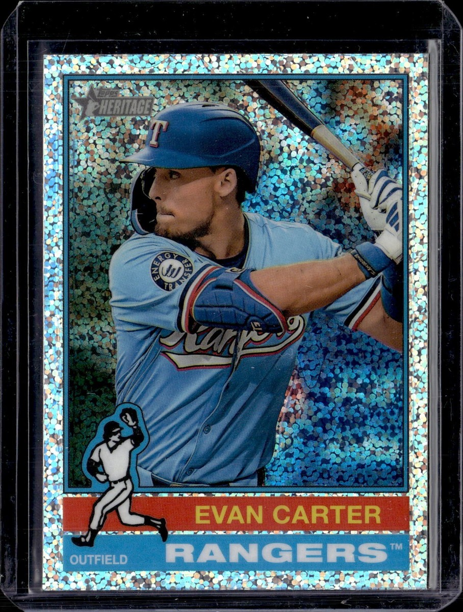 TOPPS 以外 EVAN CARTER 2025 Topps Heritage #496 Evan Carter Silver Sparkle Texas