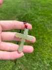 Certified Burmese Natural Jade Jadeite Green Cross   Handcrafted Pendant — photo 3