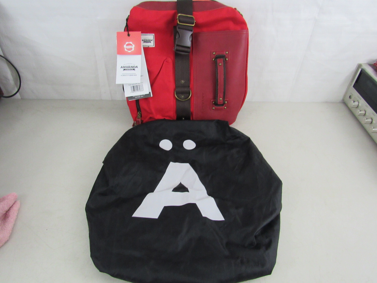 Anvanda Stockholm Great F*cking Backpack Red W / Vegan Leather NWT