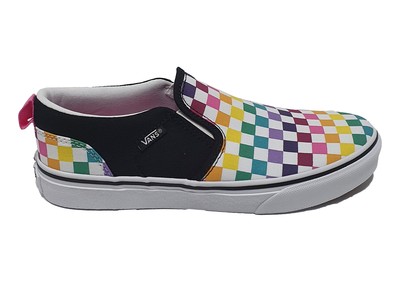 vans asher rainbow checkerboard