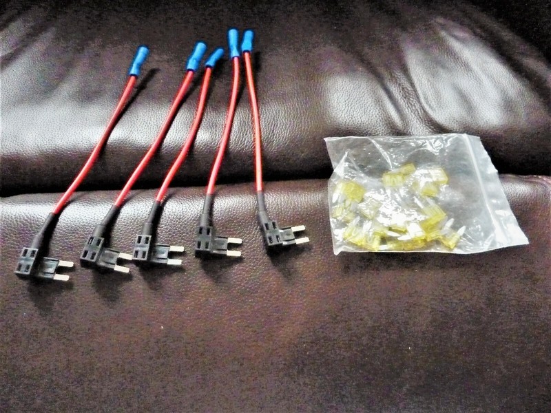 5Pack 12V 20 Amp Car Add-a-circuit Fuse TAP Adapter Kit, Mini ATM APM Blade Fuse