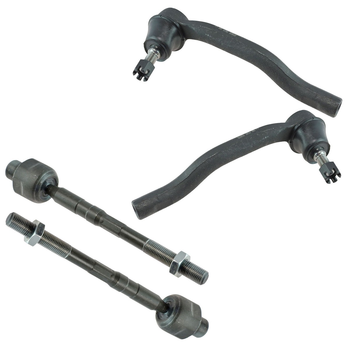Front Inner and Outer Tie Rod Ends Kit Left Right Sides Set of 4