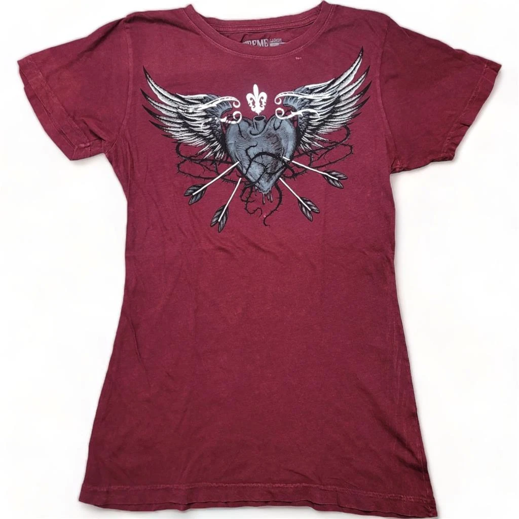 Women's Xtreme Couture Affliction Vintage Pierce Red Heart T-Shirt Top S-L
Opens in a new window or