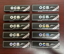 OCB PREMIUM Slim Cigarette Rolling Papers + Tips -10 PACKS