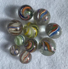 Superb Group Of 10 Marbles 12mm (15/32”) to 18.5mm (23/32”)
