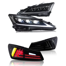 2Sets VLAND LED Headlights&Smoked Tail Lights For Lexus IS250 350 IS F 2006-2015