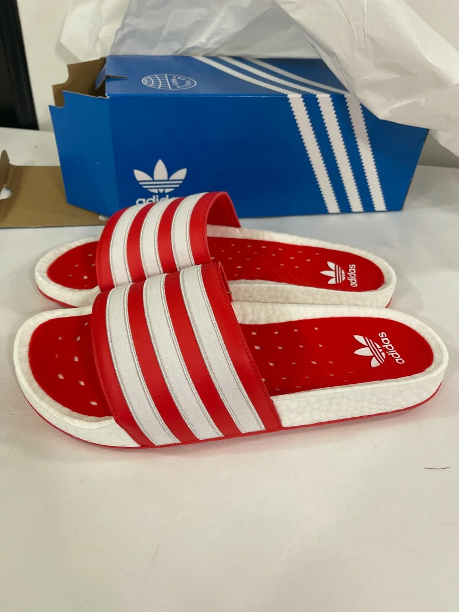 Adilette Boost Slides Men&#039;s Sandals Flip Red Size 6 New | eBay