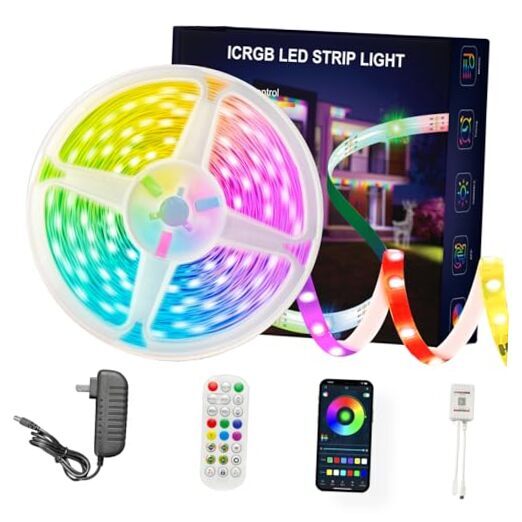 65.6ft Led Lights for Bedroom Music Sync Color Changing Led Strip Lights 65.6FT
