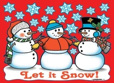 Let It Snow Shirt, Snowmen Shirt, snowflakes, winter scene, Small - 5X