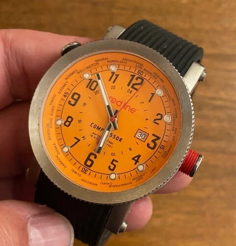 Reloj Hombre Redline Compresor ESFERA NARANJA 45 mm Estuche Correa Silicona Negra Foto 2 de 4