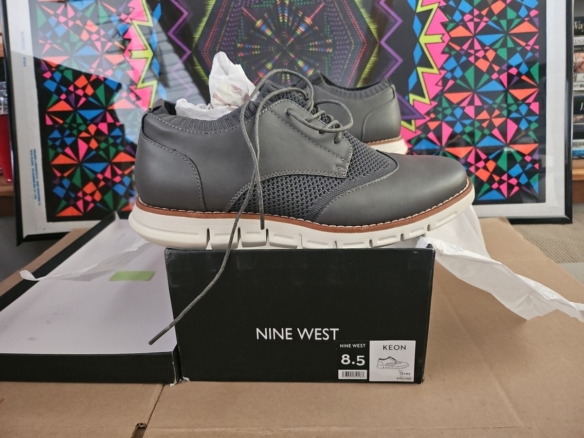 NINE WEST mens Size 9.5 Keon Grey Nice Durable Oxford Dress Shoes #trl8 Amazon.com | Nine West Mens Wingtip Lace Up Oxford Shoes  main image 4