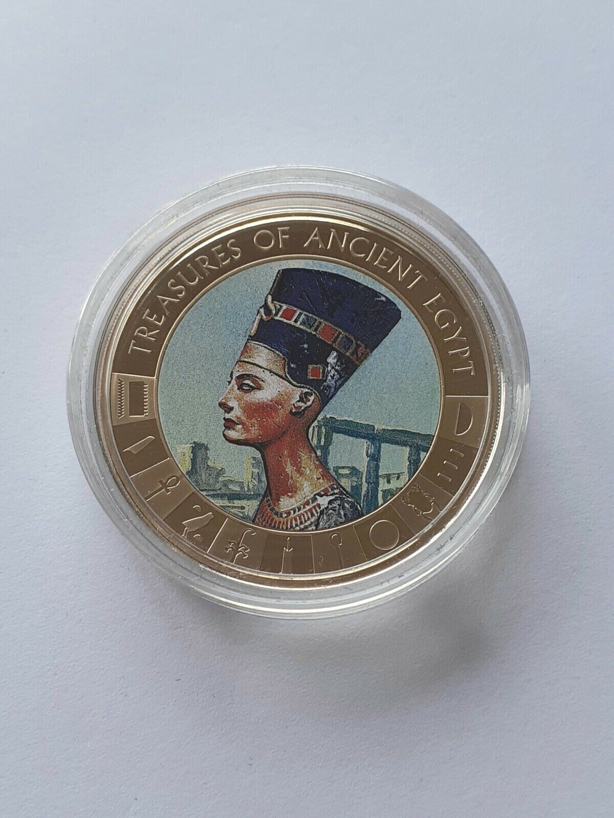 2013 Cook Islands $1 Coin Treasures Of Ancient Egypt NEFERTITI Gold Plated