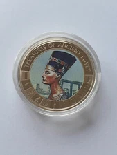 2013 Cook Islands $1 Coin Treasures Of Ancient Egypt NEFERTITI Gold Plated