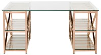 Mercer41™ Wareham Computer Desk In Rose Gold on sale Mercer41™ Wareham Computer Desk In Rose Gold on sale