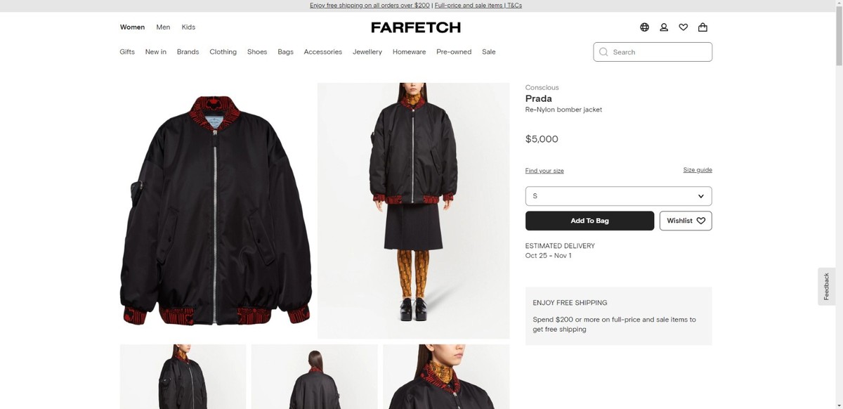 Brand New Prada by Raf Simons Re-nylon Black & Red Bomber Brand New Prada by Raf Simons Re-nylon Black & Red Bomber