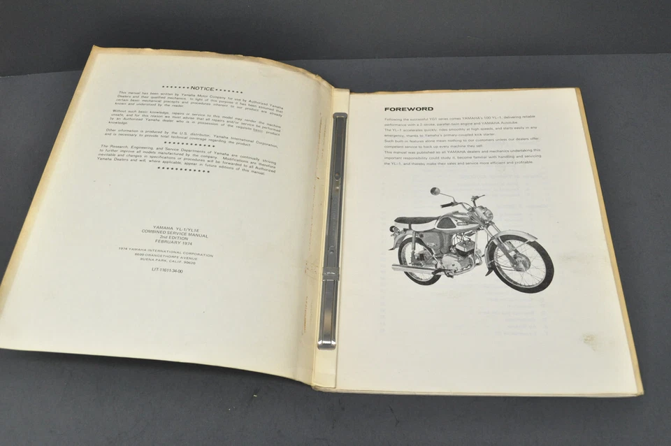Yamaha YL1 1967 YL1E de colección 1966 manual de servicio de tienda Foto 4 de 4