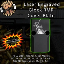 Lady Liberty Rifle - Laser Engraved RMR Cover Plate for Glock 19 17 23