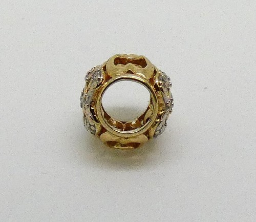 MICHAEL HILL MHJ 10CT YELLOW GOLD & STERLING SILVER DIAMOND EUROPEAN STYLE CHARM - Picture 10 of 11