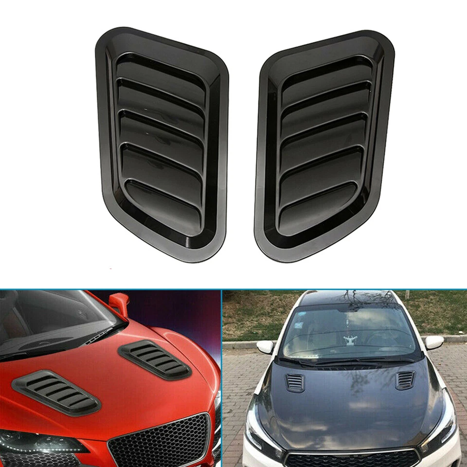 Carro 1 par motor dianteiro entrada fluxo de ar turbo capô ventilação tampa capô acessórios - Imagem 2 de 4