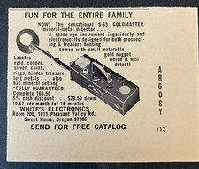 1966 White's Electronics Goldmaster Mineral-Metal Detector B W Vintage Print Ad