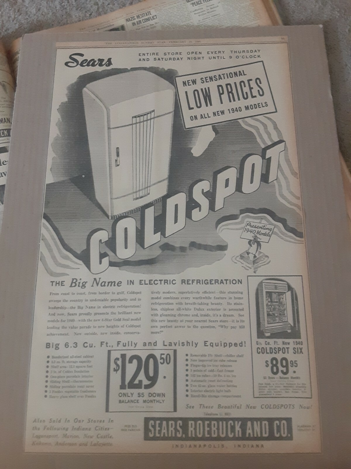 1940 coldspot refrigerator