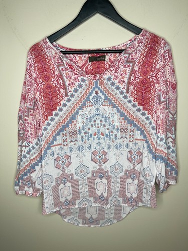 Crosby Size Large Boho Print Pink Blue 