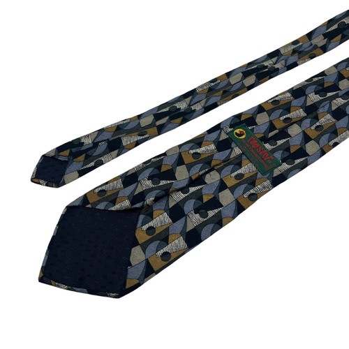 Rooster New Traditions Men's Vintage Blue Neck Tie Geometric Made USA 58"x 3.5" - Picture 5 of 5