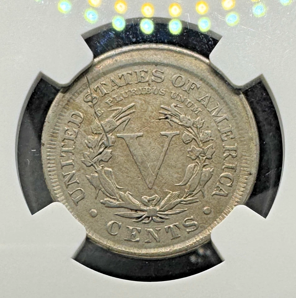 MINT ERROR 1907 LIBERTY "V" NICKEL BROADSTRUCK ERROR NGC VF DETAILS - Image 4 of 4