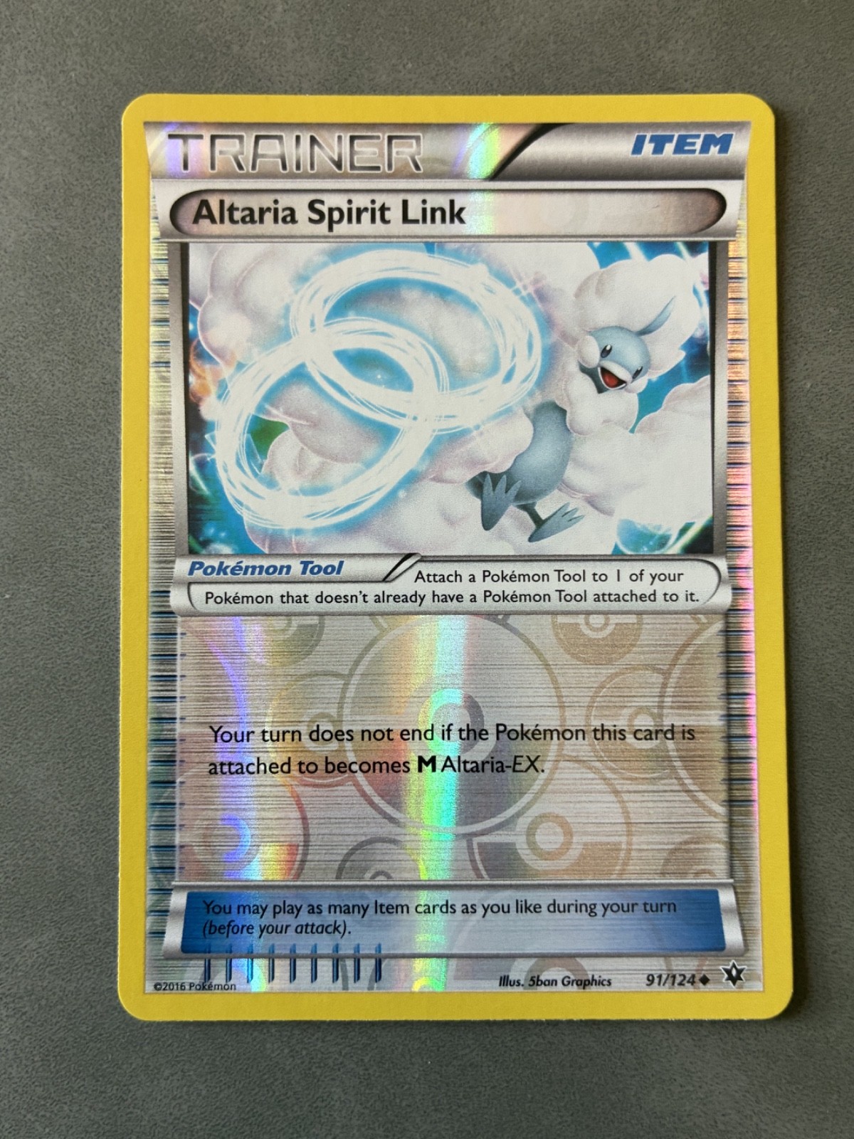 2016 POKEMON TCG - ALTARIA SPIRIT LINK 91/124 HOLO TRAINER ITEM