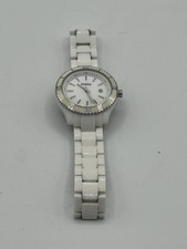 Orologio Fossil Stella in ceramica bianca e argento con quadrante bianco e cristalli di quarzo