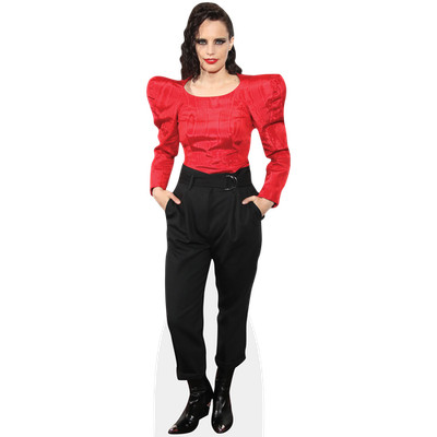 Anna Calvi (rotes Top) lebensgroßer Ausschnitt