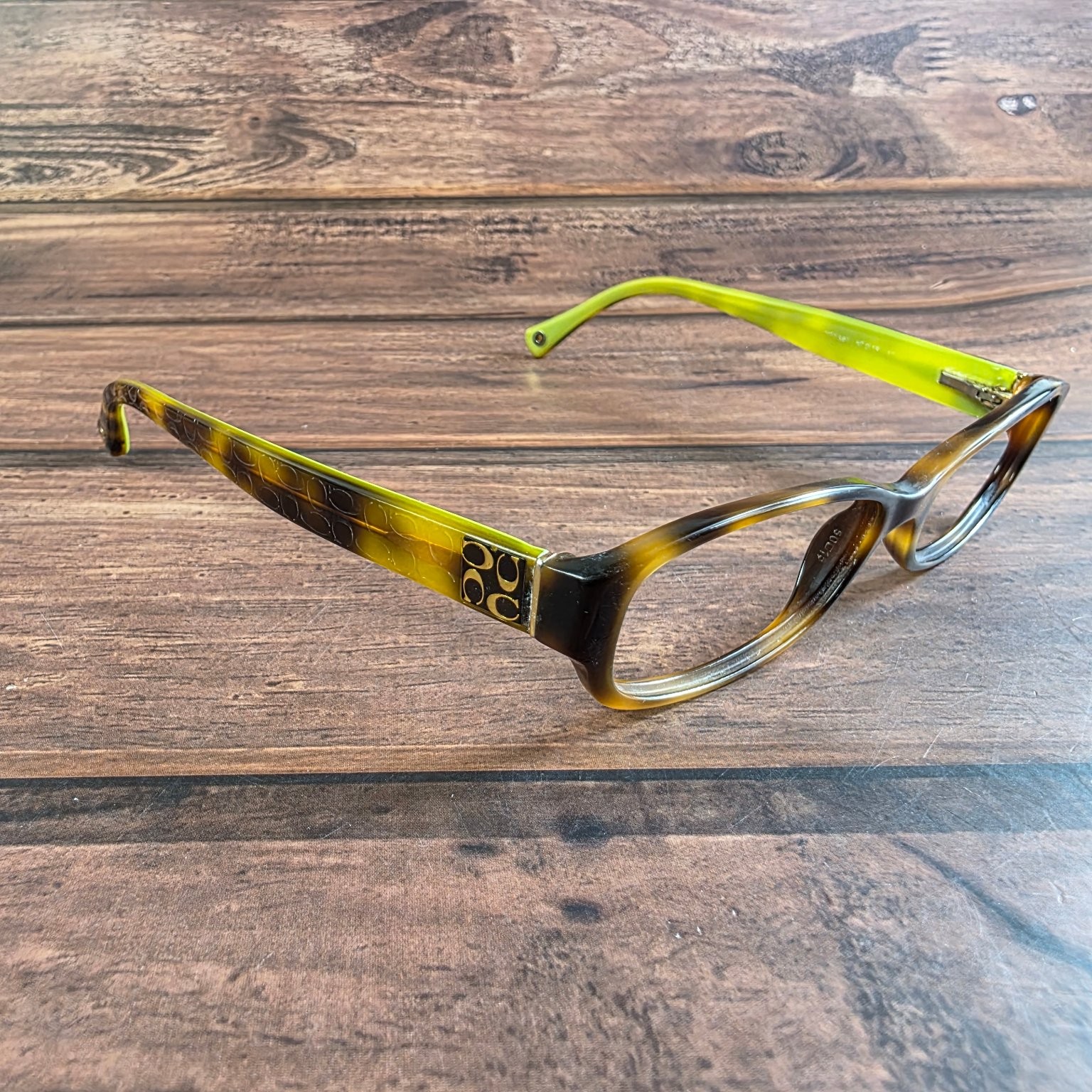 Coach Sunglasses Women's Brown Tortoise Lime Green HC6001 Emily 57mm thumbnail 2