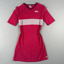 Vtg Y2K Tommy Hilfiger Shirt Dress Women’s Small Pink Athletic Mesh Trim Fitted