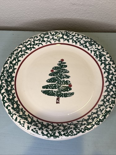 Furio Christmas Tree 10.25" Dinner Plates La Primula Sponged Holiday Set of 3