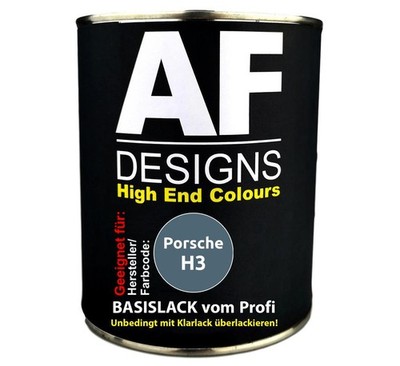 1L Autolack für Porsche H3 Eisblau Metallic  Autolack Spritzfertig