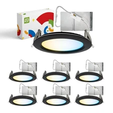 Recessed Lighting 6 Inch Round Commercial Downlight, Mini Panel Baffle Trim, ...