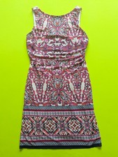 Vince Camuto Sleeveless Pink & White Geometrical Pattern Dress Size 2