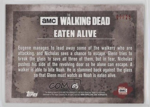 2016 Topps The Walking Dead Temporada 5 Molde 7/25 Eaten Alive #85 7n2 - Imagen 2 de 3